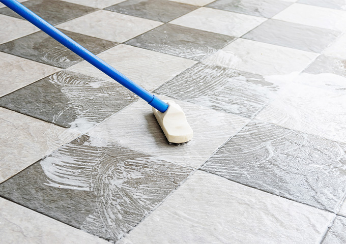 Cleaning travertine tile